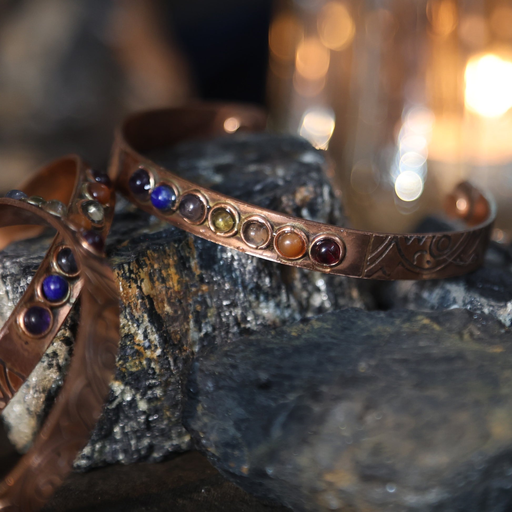 Armband koper 7 Chakra mineralen!