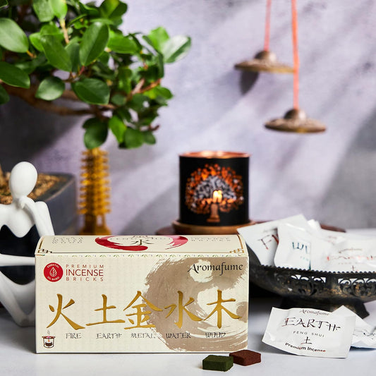 De Aromafume Feng Shui set omvat niet alleen een prachtige Exotic Incense Diffuser Tree of Life maar ook een reeks wierookblokjes die elk een uniek element vertegenwoordigen. Samen bieden ze een pad naar innerlijke vrede en uiterlijke harmonie door de specifieke energieën van elk element.